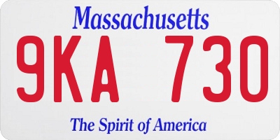 MA license plate 9KA730