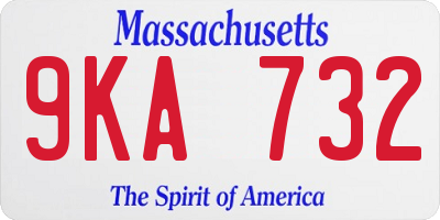 MA license plate 9KA732