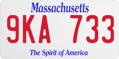 MA license plate 9KA733