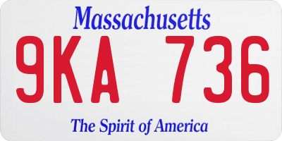 MA license plate 9KA736