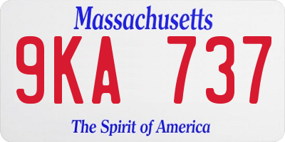 MA license plate 9KA737