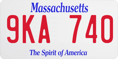 MA license plate 9KA740