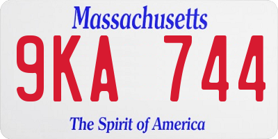 MA license plate 9KA744
