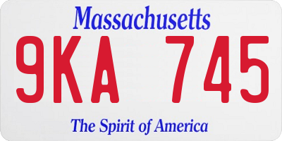 MA license plate 9KA745