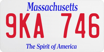 MA license plate 9KA746