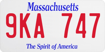 MA license plate 9KA747