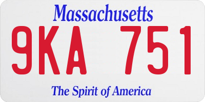 MA license plate 9KA751