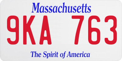 MA license plate 9KA763