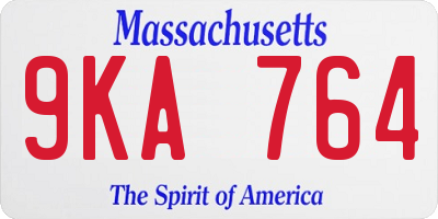 MA license plate 9KA764