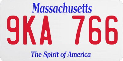 MA license plate 9KA766