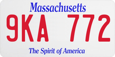 MA license plate 9KA772
