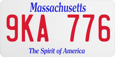 MA license plate 9KA776