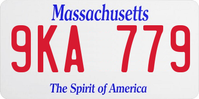 MA license plate 9KA779