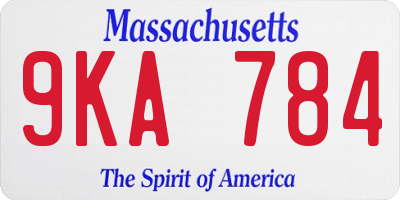 MA license plate 9KA784