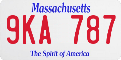 MA license plate 9KA787
