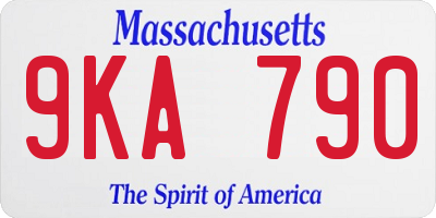 MA license plate 9KA790