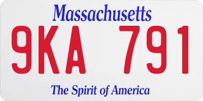 MA license plate 9KA791