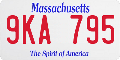 MA license plate 9KA795