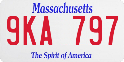 MA license plate 9KA797