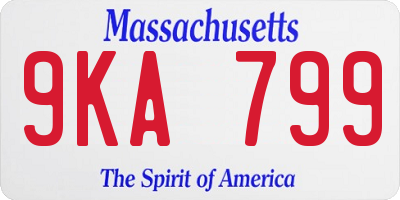 MA license plate 9KA799