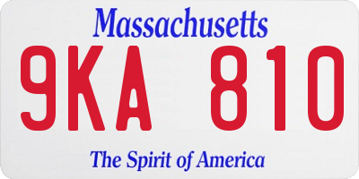 MA license plate 9KA810