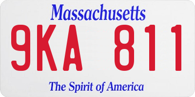 MA license plate 9KA811