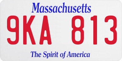 MA license plate 9KA813