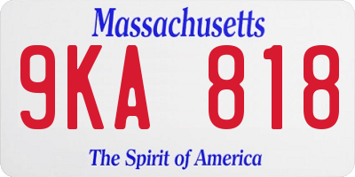 MA license plate 9KA818