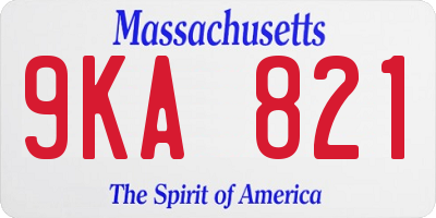 MA license plate 9KA821