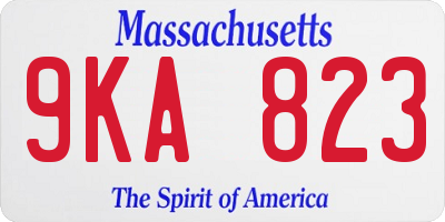 MA license plate 9KA823