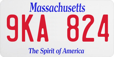 MA license plate 9KA824