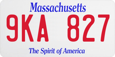 MA license plate 9KA827
