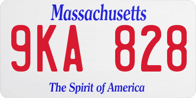 MA license plate 9KA828