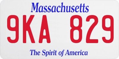 MA license plate 9KA829