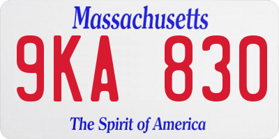 MA license plate 9KA830