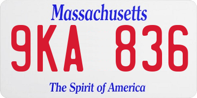 MA license plate 9KA836