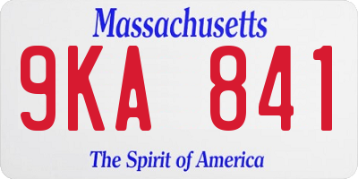 MA license plate 9KA841