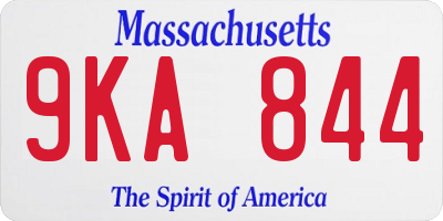 MA license plate 9KA844