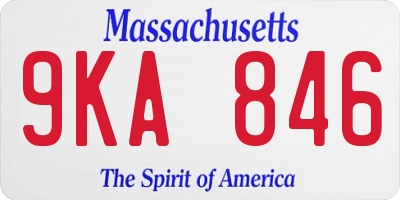 MA license plate 9KA846