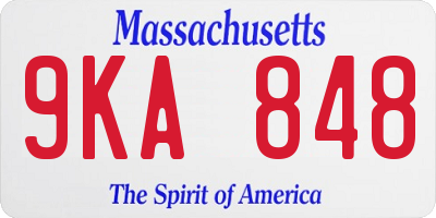 MA license plate 9KA848