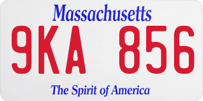 MA license plate 9KA856