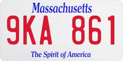 MA license plate 9KA861