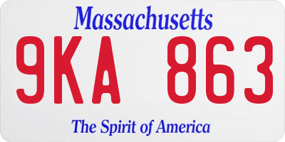 MA license plate 9KA863