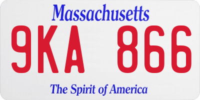 MA license plate 9KA866