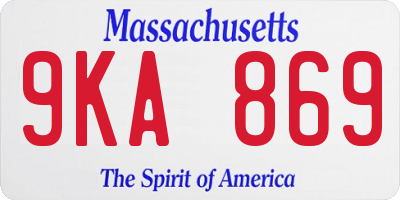 MA license plate 9KA869
