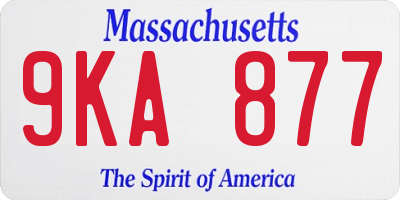 MA license plate 9KA877