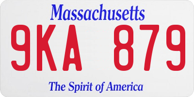 MA license plate 9KA879