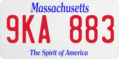 MA license plate 9KA883