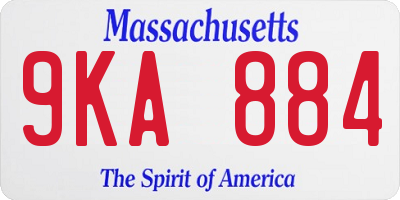MA license plate 9KA884