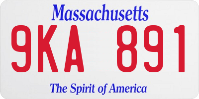 MA license plate 9KA891